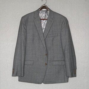 Lauren Ralph Lauren 48 L Gray 2-Button Sport Coat Blazer Houndstooth Wool